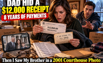 Three months after Dad died, I found a $12,000 cashier’s-check receipt inside his winter coat. He had written one instruction on the back: “If she returns this, call David.” My younger brother immediately told me not to contact the woman named on it. Then her daughter sent me a photograph from 2001.