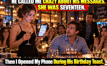 We lived together. Shared a dog. Talked about rings. Then a notification appeared on his phone from someone telling him she was seventeen. He knew. When I asked about the messages, he called me crazy. Days later, his friends threw him a birthday party at his favorite bar. I showed up. I let him hug me. I watched him blow out the candles. Then I stood, tapped my glass, and opened my phone. He was still smiling when I began. 👉 …Continue Read More…