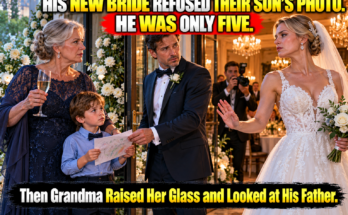 My widowed son’s bride didn’t invite his five-year-old boy to the wedding. I brought my grandson anyway, hoping for one photograph with his father. The bride refused. “He’s not my child. Please take him away.” When I questioned her privately, she said they had agreed their life would be “just the two of us.” I took my grandson somewhere he couldn’t hear what came next. Then, at the reception, I raised my glass—and looked directly at my son. 👉 …Continue Read More…
