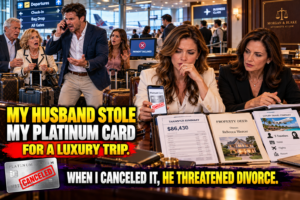 My husband secretly took my platinum card to pay for a vacation with his parents. When I canceled it, he called from the airport screaming, **“Reactivate it right now or I’m divorcing you!”** Then his mother threatened to throw me out of the house. I laughed—because I was sitting in an attorney’s office with the property deed in front of me, and I had just discovered more than **$86,000 in transfers** my husband never told me about. The vacation wasn't even the biggest secret.