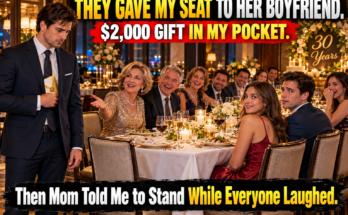 He arrived at his parents’ 30th anniversary dinner carrying a $2,000 gift, only to discover his chair had been removed for his sister’s new boyfriend. One humiliating joke forced an entire family to confront years of overlooked boundaries, favoritism, and assumptions.
