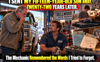 father abandoned teenage son, son sent to uncle farm, grieving boy mother died, father ignored birthday cards, reunion at mechanic shop, son mother eyes story, stepmother sewing studio, estranged father son reconciliation, twenty-two year family separation, father regret emotional fiction, adult son boundaries, uncle raised nephew, broken truck family reunion, repairing family trust, son remembered cruel words, emotional family drama